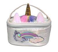 Girabrilla Puffer Unicorn Case White, 1 mini Porta Oggetti Bianco con Unicorno iridescente