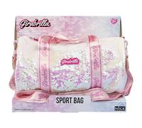 Girabrilla Sport Bag White, Borsa Sportiva Bianca con Paillettes Reversibili