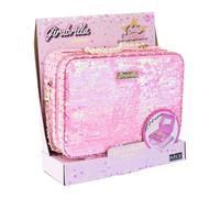 Nice Girabrilla Tweed Case Pink Maxi Valigetta Make Up 19113