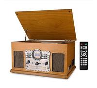 Giradischi 9-in-1 Vinile Turntable con Bluetooth,FM/DAB Costruito Dentro Altoparlanti Stereo, Costruito dentro Altoparlanti Stereo,CD, MP3,CASSETTE,USB
