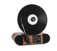 GIRADISCHI AUNA Verticalo SE DAB - Velocità 33/45/78 giri/min, Bluetooth, USB, DAB+, FM Argento, Marrone, Nero