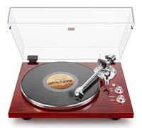 Giradischi Bluetooth con trasmissione a cinghia, uscita USB digitale, cartuccia magnetica, da vinile a MP3, AT-3600L, 33 o 45 giri/min, Rosso