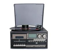 Giradischi Bluetooth - Giradischi vintage a 3 velocità con altoparlanti integrati, lettore CD, radio AM/FM, SD / USB Play per dischi in vinile