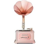 Giradischi Bluetooth, grammofono portatile vintage con subwoofer, ingresso AUX, CD, radio FM/AM, adattatore 45 giri/min