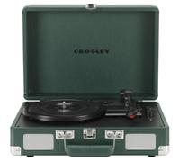 Giradischi Crosley CR8005F-EM Cruiser Plus Vintage a 3 velocit con Bluetooth in/out, custodia per giradischi in vinile, smeraldo scuro