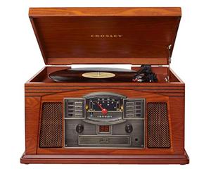 Giradischi Crosley Lancaster Entertainment Lettore CD E Radio FM Bluetooth, paprica
