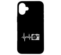Giradischi Heartbeat DJ Vinyl Record Music Line Custodia per iPhone 16 Plus