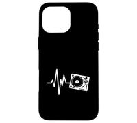 Giradischi Heartbeat DJ Vinyl Record Music Line Custodia per iPhone 16 Pro Max