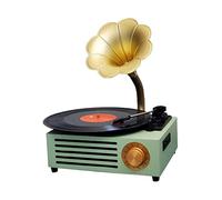 Giradischi in Vinile a Forma di Corno Giradischi Vintage Bluetooth Giradischi a 3 velocità per Dischi in Vinile Altoparlanti incorporati Lettore in Vinile Durevole con Stilo Rubino