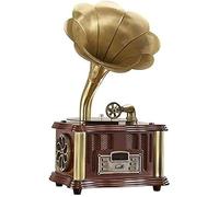 Giradischi in vinile con altoparlanti integrati, Bluetooth, AUX-IN/USB/FM, stile classico per gli amanti della musica vintage (C)