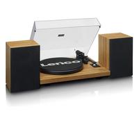 Lenco Giradischi Vinile Stereo con Altoparlanti - Bluetooth - LS-500OK con Trasmissione a Cinghia - Vassoio in Metallo da 280 mm - Preamplificatore - Cartuccia Audio Technica - Legno