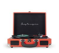 PRIXTON - Giradischi Vintage VC400 Lettore e Convertitore di Vinili Bluetooth USB Radio FM 2 Altoparlanti Integrati Colore Rosso - SPEDIZIONE GRATUITA