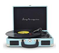 PRIXTON - Giradischi Vintage VC400 Lettore e Convertitore di Vinili Bluetooth USB Radio FM 2 Altoparlanti Integrati Colore Azzurro - SPEDIZIONE GRATUITA