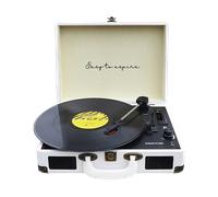 PRIXTON Giradischi in Vinile Vintage VC400, Lettore e convertitore di vinile tramite Bluetooth e USB, 2 altoparlanti incorporati, Colore Bianco