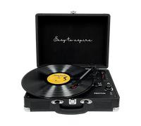 PRIXTON Giradischi in Vinile Vintage VC400, Lettore e convertitore di vinile tramite Bluetooth e USB, 2 altoparlanti incorporati, Colore Nero