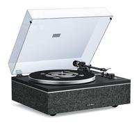 Giradischi Qlearsoul ONE-S Tutto-in-Uno con Altoparlanti Integrati DSP, Giradischi Vintage Bluetooth Ingresso/Uscita, Preamplificatore Phono, Puntina AT-3600L, 33/45 Giri (Nero)