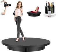Giradischi Rotante Elettrico da 42/52/60 Cm con Carico Remoto 100 Kg/220 Libbre Rotazione A 2 Vie 45/90 °/180 ° / 360 ° Circolazione A Bassa Rumorosità 40-50 Db per Vetrine, Black, 52cm