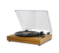 Giradischi T01, giradischi vintage for dischi in vinile con altoparlanti, supporto for 3 velocità, riproduzione wireless Bluetooth(Black)