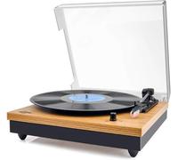 Giradischi Vinili, VIFLYKOO Giradischi Bluetooth 3 Velocità 33/45/78 RPM con Casse Stereo, Registra da Vinile in Digitale, Lettore di Dischi Lettore Vinile,Supporto LP/Aux-in/RCA/USB/Cuffie