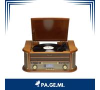 Giradischi Vinili Vintage in Legno con Radio DAB+ CD Cassetta Denver MRD-51