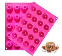 GIRAFEDA 2 Pezzi Set di teglie Stampo Kouglof in Silicone Stampo per Torta Stampo per Torta Gugelhupf Stampo Gugelhupf per Ciambella Stampo per Torte Fai da Te Mini teglie per Muffin e Cupcake