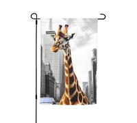Giraffa a New York Bandiera da giardino 30,5 x 45,7 cm Primavera Estate Autunno Inverno Bandiere Stagionali Bandiere Bifacciali Festività Banner Outdoor Indoor Yard Bandiera per Decorazioni per la