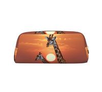 Giraffa al tramonto Borsa per il trucco per donna e uomo Borsa da viaggio per articoli da toilette Borsa estetica Pochette Astuccio grande per matite