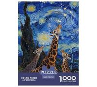 Giraffa Arteistica Animale 1000 Pezzi Jigsaw Adulto Puzzle Decorazione Interna Unica Gioco Education Regalo Per Amore E Amico Per Gioco Familiare Stress Relief Toy 70x50cm/1000pcs