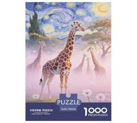 Giraffa Arteistica Puzzle 1000 Pezzi Animale Jigsaw Per Adulti Gioco Education Regalo Per Amore E Amico Per Gioco Familiare Decorazione Interna Unica Stress Relief 70x50cm/1000pcs