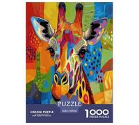 Giraffa artistica 1000 Pezzi Animalii Jigsaw Adulto Puzzle Decorazione Interna Unica Gioco Education Regalo Per Amore E Amico Per Gioco Familiare Stress Relief 70x50cm/1000pcs