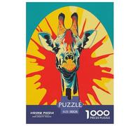 Giraffa artistica Jigsaw Puzzle Animalii 1000 Pezzi Adulto Regalo Per Amore E Amico Per Gioco Familiare Gioco Education Decorazione Interna Unica Stress Relief Toy 38x26cm/1000pcs