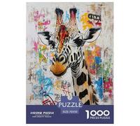 Giraffa artistica Puzzle Animalii 1000 Pezzi Jigsaw Adulto Regalo Per Amore E Amico Gioco Education Decorazione Interna Unica Per Gioco Familiare Stress Relief Toy 70x50cm/1000pcs