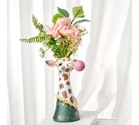 Giraffa che soffia bolle vaso creativo, resina, decorazione per la casa,