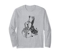Giraffa Che Suona Il Violoncello Cool Animal Musicista Violoncellista Rock Band Maglia a Manica