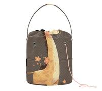 Giraffa con Fiori Arte Filato Bag Borse Per Uncinetto Portatile Viaggio di Stoccaggio per Crochet Ago Progetto di Lavoro