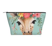 Giraffa Con Stampa Floreale, Borsa da toilette Borsa per trucco Borsa per cosmetici Borsa da toilette da viaggio portatile