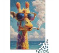 Giraffa Cool Animale Cartone Puzzle 1000 Pezzi Carta Per Adulti Scena Creativa Gioco di Puzzle 1000 Pezzi Relax Decorazione Casa Regalo Focus 70x50cm/1000pcs