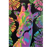 Giraffa dalle foglie colorate Dipingere con i Numeri per Adulti,con Telaio Kit di pittura su Tela Pittura a Olio Fai da Te con pennelli e Colori Acrilica Decora la casa Regalo 30x40 cm