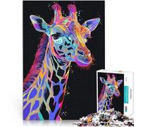 Giraffa d'arte d'epoca Puzzle da 1000 pezzi per adulti Giocattoli che creano dipendenza e sfidano l'intelligenza del cervello Regali di Babbo Natale segreto 38x26cm
