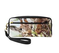 Giraffa dei cervi dell'acquerello, Borsa per il trucco Borsa per cosmetici Borsa da viaggio portatile da toilette Astuccio in pelle per donne e ragazze
