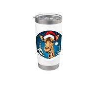 Giraffa di Babbo Natale Bicchiere termico in acciaio inox doppia parete