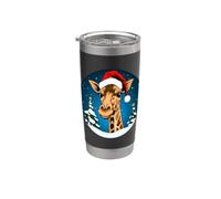 Giraffa di Babbo Natale Bicchiere termico in acciaio inox doppia parete