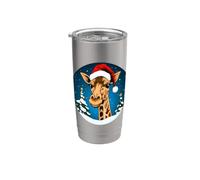 Giraffa di Babbo Natale Bicchiere termico in acciaio inox doppia parete