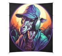 Giraffa Di Musica Cool Tenda da Spiaggia Facile da Montare,Parasole per Campeggio con Sacchi di Sabbia,Palette e Picchetti Ideale per Picnic