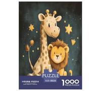 Giraffa e leone 1000 Pezzi Animaliis Puzzle Adulto Jigsaw Per Gioco Familiare Decorazione Interna Unica Gioco Education Regalo Per Amore E Amico Stress Relief Toy 38x26cm/1000pcs