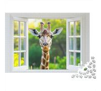 Giraffa fuori dal finestrino 1000pcs (75x50cm) - Green Giardino Puzzle Per Adulti GioGattotolo Fai-da-te