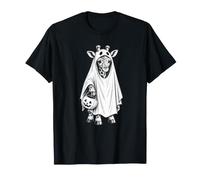 Giraffa Halloween Giraffe Lover Spooky Ghost Spaventoso Giraffa Maglietta