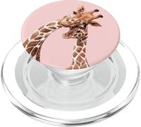 Giraffa mamma figlia amore acquerello Africa carino PopSockets PopGrip per MagSafe