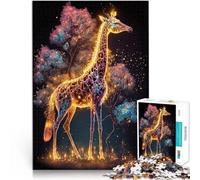 giraffa neon puzzle 1000 pezzi per adulti Giocattoli che creano dipendenza e sfidano l'intelligenza del cervello con pezzi completamente interconnessi di forma casuale 38x26cm