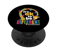 Giraffa per la consapevolezza dell'autismo È OK essere un regalo diverso PopSockets PopGrip Adesivo